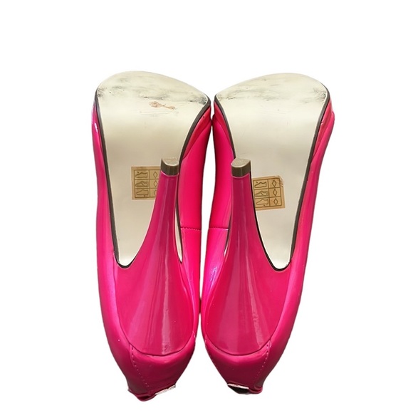 Call It Spring Neon Pink Patent Leather Heels Size 7 - Picture 7 of 8